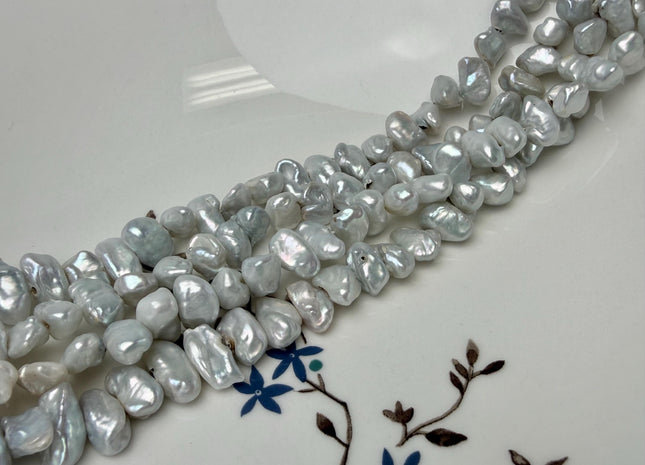 8x10-11 mm Natural White Keishi Nugget Freshwater Pearl Beads Center Drilled Keishi Pearls #341