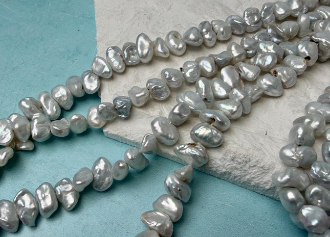 8x10-11 mm Natural White Keishi Nugget Freshwater Pearl Beads Center Drilled Keishi Pearls #341
