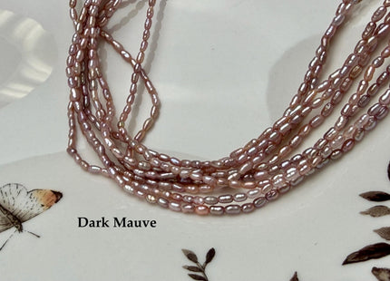 1.8-2x3-3.5mm AA Natural Mauve Pink Rice Tiny Seed Freshwater Pearls Quality Pearls #P3293