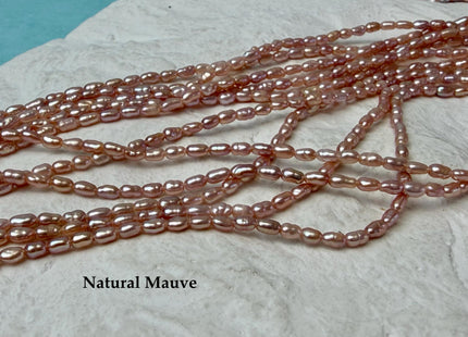 1.8-2x3-3.5mm AA Natural Mauve Pink Rice Tiny Seed Freshwater Pearls Quality Pearls #P3293