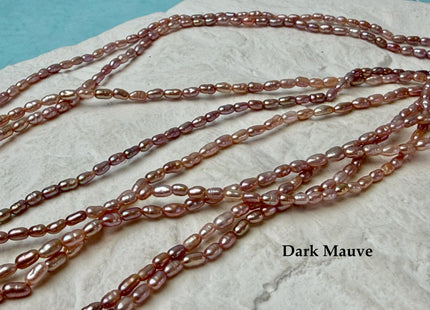 1.8-2x3-3.5mm AA Natural Mauve Pink Rice Tiny Seed Freshwater Pearls Quality Pearls #P3293