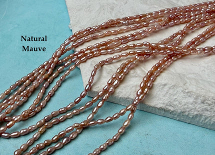 1.8-2x3-3.5mm AA Natural Mauve Pink Rice Tiny Seed Freshwater Pearls Quality Pearls #P3293