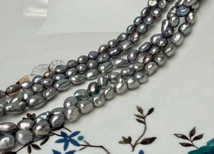 5-6x6-7 mm AA Dark Gray Color Keshi Nugget Freshwater Pearl Beads Very Rare Keshi Pearl #P3286