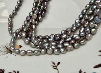 5-6x6-7 mm AA Dark Gray Color Keshi Nugget Freshwater Pearl Beads Very Rare Keshi Pearl #P3286