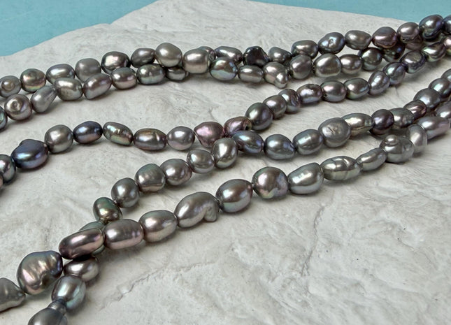 5-6x6-7 mm AA Dark Gray Color Keshi Nugget Freshwater Pearl Beads Very Rare Keshi Pearl #P3286