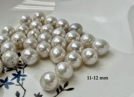 ONE Piece Rare AAAA Natural White 10-13 mm High Luster Full Drilled Baroque Edison Pearl #P3303