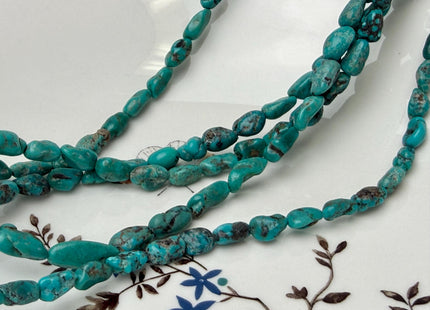 5-7x9-11 mm Natural Genuine Blue Green Turquoise Gemstone Nugget Beads #4757