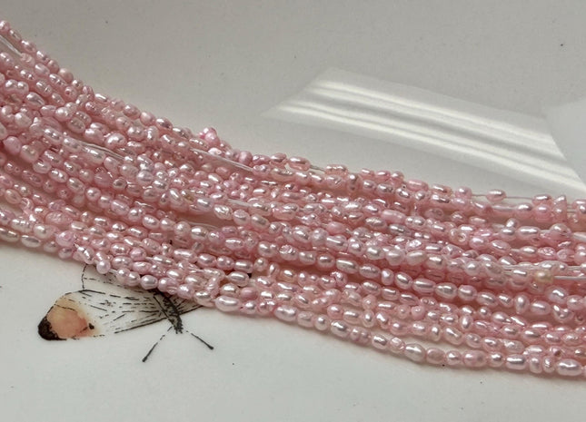 2x3-4 mm Baby Pink Or Royal Blue Rice Nugget Tiny Freshwater Seed Pearls #P3308