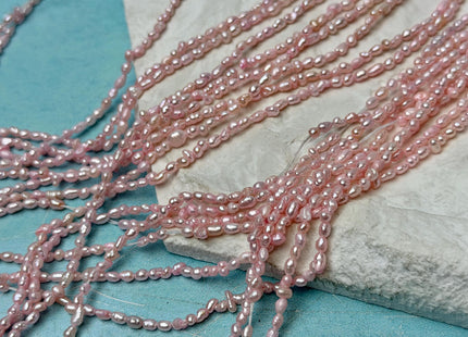 2x3-4 mm Baby Pink Or Royal Blue Rice Nugget Tiny Freshwater Seed Pearls #P3308