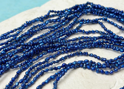 2x3-4 mm Baby Pink Or Royal Blue Rice Nugget Tiny Freshwater Seed Pearls #P3308