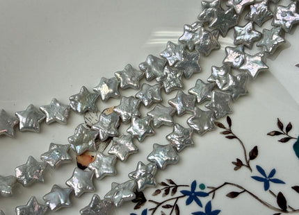 11-12 mm AAA Very Rare Gray Color W/Gold Sheen Star Shape Freshwater Coin Pearl Beads Genuine High Luster Pearl #P3309
