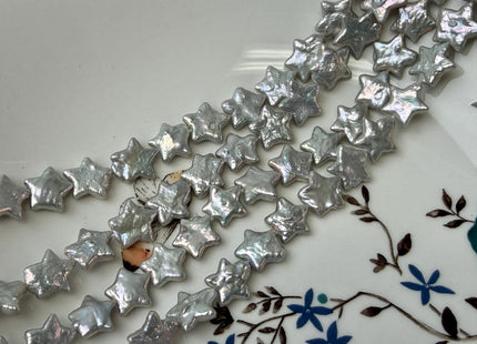 11-12 mm AAA Very Rare Gray Color W/Gold Sheen Star Shape Freshwater Coin Pearl Beads Genuine High Luster Pearl #P3309