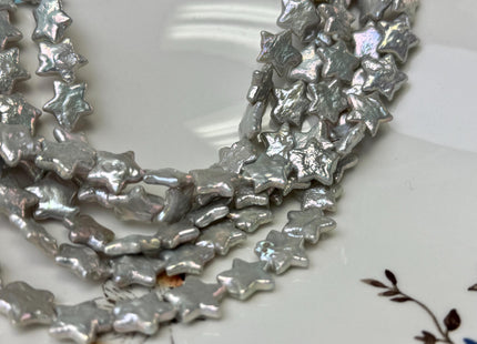 11-12 mm AAA Very Rare Gray Color W/Gold Sheen Star Shape Freshwater Coin Pearl Beads Genuine High Luster Pearl #P3309