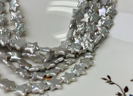 11-12 mm AAA Very Rare Gray Color W/Gold Sheen Star Shape Freshwater Coin Pearl Beads Genuine High Luster Pearl #P3309