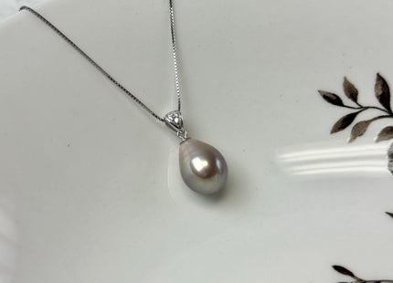 One Piece 925 Sterling Silver/Gold Pendant Setting Findings For Half Drilled Pearls #10380