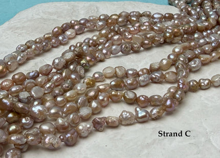 4.5x5-6mm Natural Mauve Pink Potato Nugget Small Freshwater Pearl Bead #P2313
