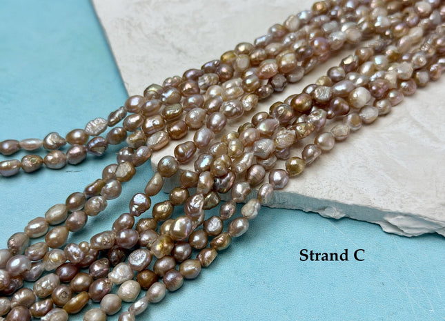 4.5x5-6mm Natural Mauve Pink Potato Nugget Small Freshwater Pearl Bead #P2313