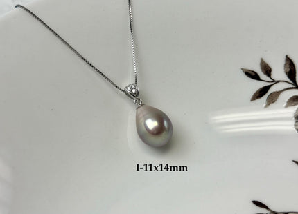 One-Of-A-Kind 12-18x16-30 mm Rare Natural White/Mauve Pink Baroque Edison Pearl With .925 Sterling Silver/Gold Pendant #PD0007