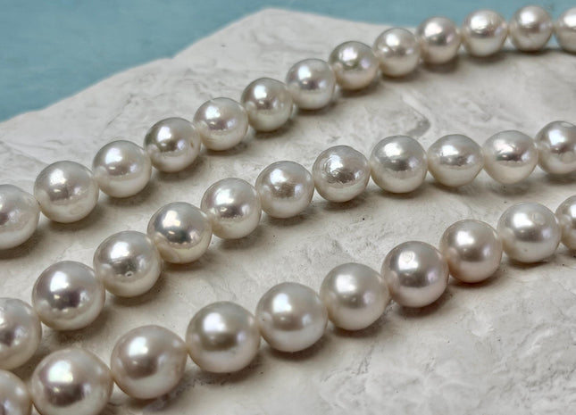 9-12mm Natural White Freshwater Edison Pearl High Luster Baroque Pearl 38 Beads #P3316
