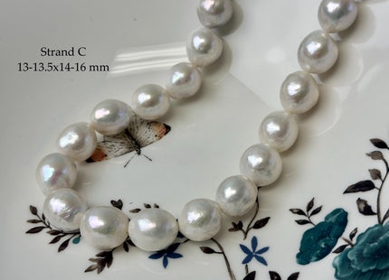 One-Of-A-Kind 11-14x14-20 mm AAA Jumbo Size Baroque Freshwater Pearl Beads Genuine Natural White Edison Baroque Pearls #P3310