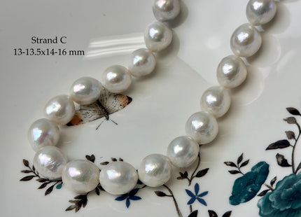 One-Of-A-Kind 11-14x14-20 mm AAA Jumbo Size Baroque Freshwater Pearl Beads Genuine Natural White Edison Baroque Pearls #P3310