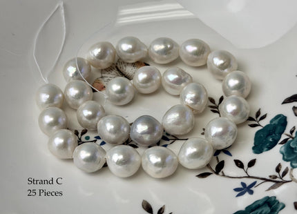 One-Of-A-Kind 11-14x14-20 mm AAA Jumbo Size Baroque Freshwater Pearl Beads Genuine Natural White Edison Baroque Pearls #P3310