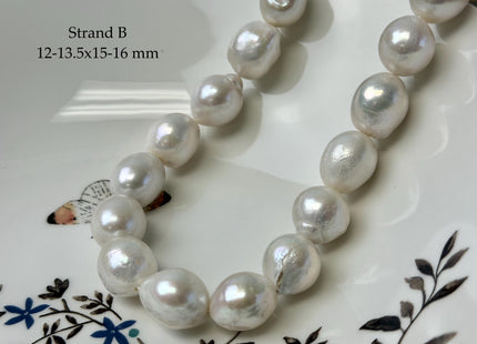 One-Of-A-Kind 11-14x14-20 mm AAA Jumbo Size Baroque Freshwater Pearl Beads Genuine Natural White Edison Baroque Pearls #P3310