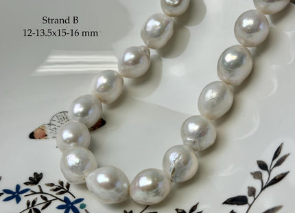 One-Of-A-Kind 11-14x14-20 mm AAA Jumbo Size Baroque Freshwater Pearl Beads Genuine Natural White Edison Baroque Pearls #P3310