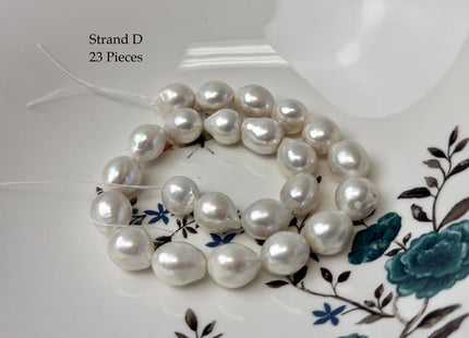 One-Of-A-Kind 11-14x14-20 mm AAA Jumbo Size Baroque Freshwater Pearl Beads Genuine Natural White Edison Baroque Pearls #P3310