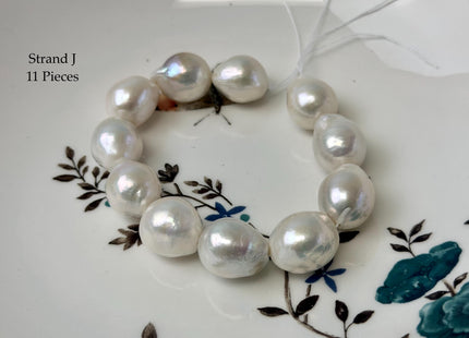 One-Of-A-Kind 11-14x14-20 mm Jumbo Size Baroque Freshwater Pearl Beads Genuine Natural White Freshwater Edison Baroque Pearls #P3310