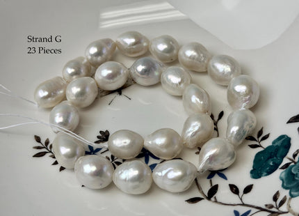 One-Of-A-Kind 11-14x14-20 mm Jumbo Size Baroque Freshwater Pearl Beads Genuine Natural White Freshwater Edison Baroque Pearls #P3310