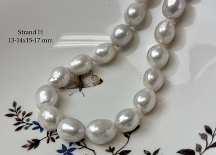 One-Of-A-Kind 11-14x14-20 mm Jumbo Size Baroque Freshwater Pearl Beads Genuine Natural White Freshwater Edison Baroque Pearls #P3310