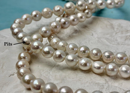 9-12mm Natural White Freshwater Edison Pearl High Luster Baroque Pearl 38 Beads #P3316