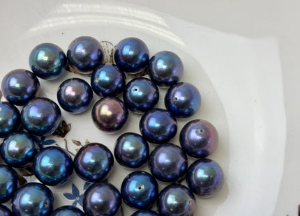 ONE Piece Rare AAAA 13-14mm Top Quality Peacock Half AND Full Drilled Round Edison Pearl #P3318