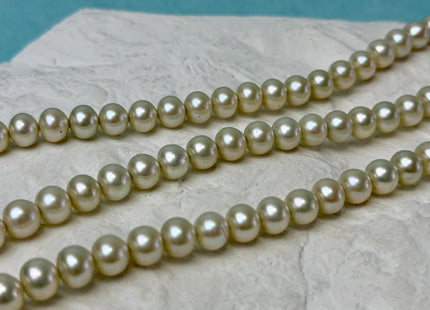 7-7.5 mm AAA Pale Yellow Green Off Round Freshwater Pearl Beads Smooth Lustrous Pearl #P3280