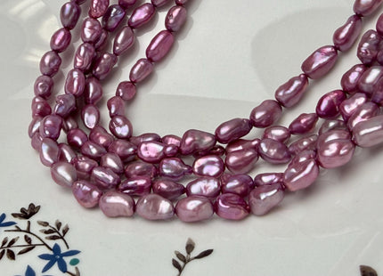 6-7x8-10 mm AAA Purple Pink Keshi Freshwater Pearls Beads Genuine High Luster Rice Nugget Keshi Pearl #P3284