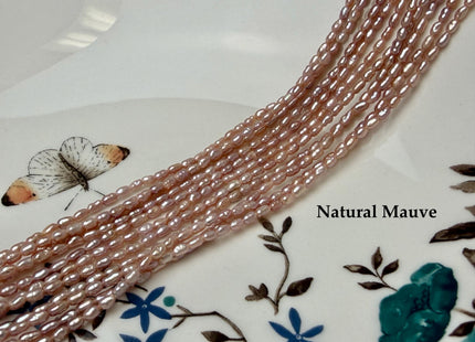 1.8-2x3-3.5mm AA Natural Mauve Pink Rice Tiny Seed Freshwater Pearls Quality Pearls #P3293