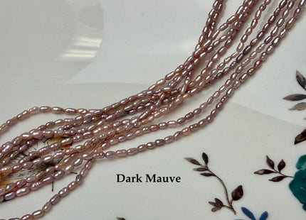 1.8-2x3-3.5mm AA Natural Mauve Pink Rice Tiny Seed Freshwater Pearls Quality Pearls #P3293