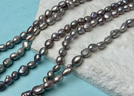 5-6x6-7 mm AA Dark Gray Color Keshi Nugget Freshwater Pearl Beads Very Rare Keshi Pearl #P3286