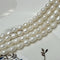 7-7.5x8-9 mm AA Natural White Rice/Oval Nugget Freshwater Pearl Beads #P3294
