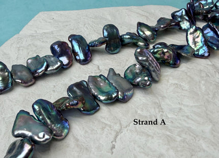10-11x19-23 mm AAA Blue Peacock Biwa Stick Freshwater Pearl Beads High Luster Pearl #P3292