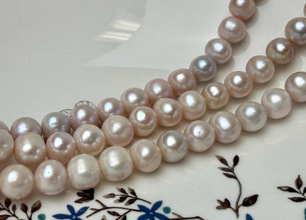 10-11 mm AA Natural Pink Color Off Round Freshwater Pearl 42 Beads #P3297