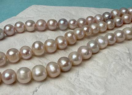 10-11 mm AA Natural Pink Color Off Round Freshwater Pearl 42 Beads #P3297