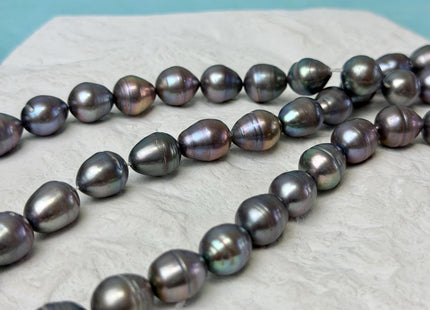 10x12 mm Dark Gray Rice/Oval Freshwater Pearl Beads #P3298