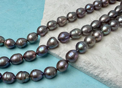 10x12 mm Dark Gray Rice/Oval Freshwater Pearl Beads #P3298