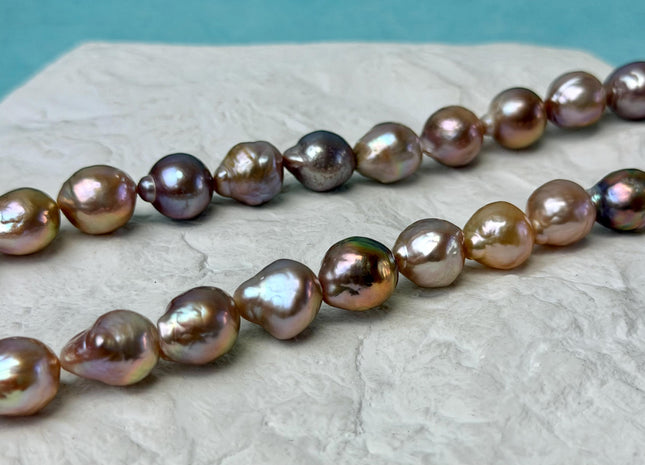 9-11 mm AAA Very Rare Natural Mauve Pink Freshwater Baroque/Edison Pearl Beads High Luster Genuine Purple Baroque Edison Pearl Beads #P3299