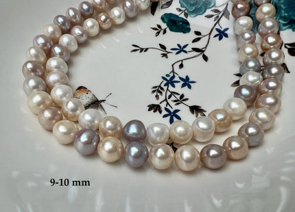 9.5-10 mm Natural White, Pink, Peach Multi Color Freshwater Potato Pearls, Genuine High Luster Freshwater Potato Pearls #1325