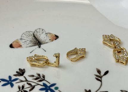 9x30 mm 925 Sterling Silver Lotus Shape Clasp Sterling Silver Findings 925 Sterling Silver Clasps W/CZ DIY Jewelry #10087-D