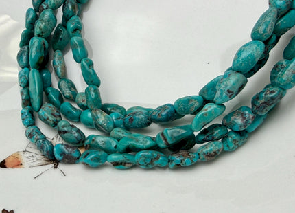 5-7x9-11 mm Natural Genuine Blue Green Turquoise Gemstone Nugget Beads #4757
