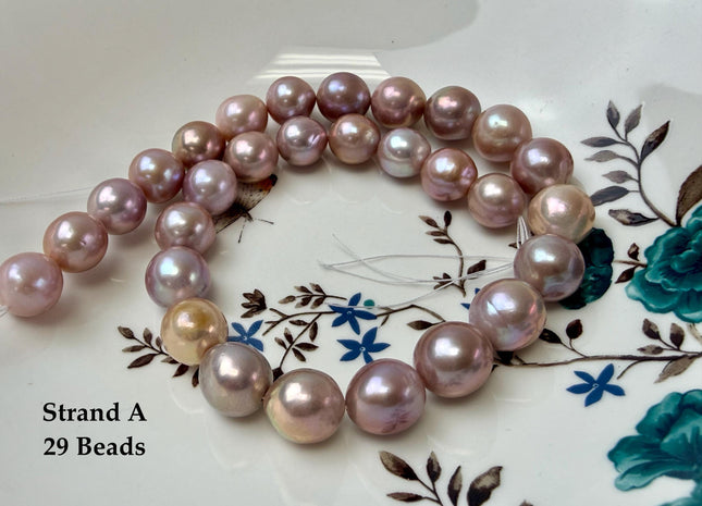 12-14mm AAA Very Rare Natural Multi Dark Mauve Pink Freshwater Baroque/Edison Pearl Beads High Luster Genuine Purple Edison Pearl #P3304